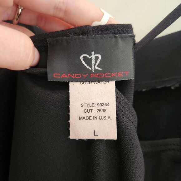 🦋 Vintage Y2K Candy Rocket Spaghetti Strap Dress Sparkly Glitter Butterfly Sz L - Picture 5 of 5